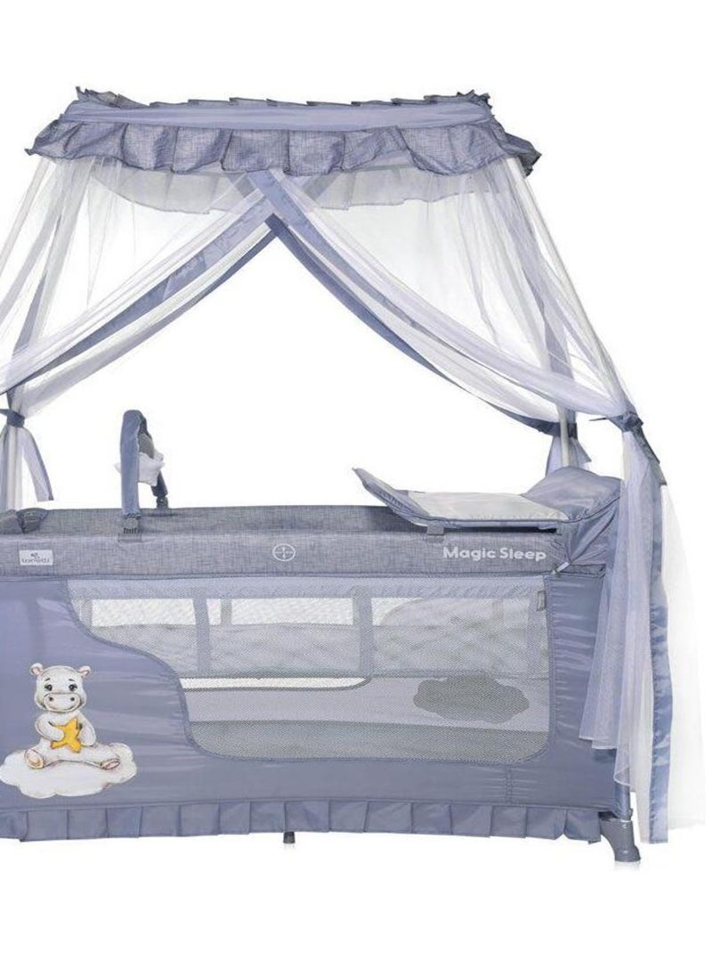 Lit parapluie bébé avec BALDAQUIN – Lit pliant / pliable à bascule Magic - gris Gris - Kiabi