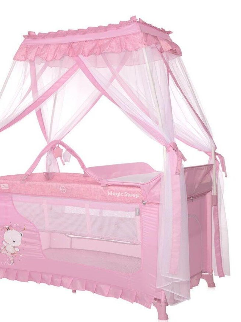 Lit parapluie bébé avec BALDAQUIN – Lit pliant / pliable à bascule Magic  - rose Rose - Kiabi