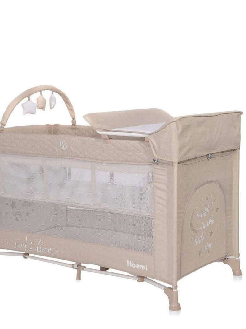 Lit parapluie bébé / Lit pliant / berceau à 2 niveaux Noemi PLUS  Lorelli Beige - Kiabi