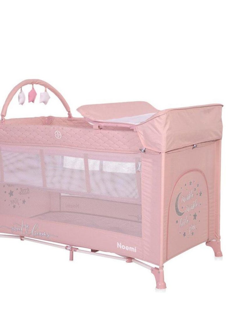 Lit parapluie bébé / Lit pliant / berceau à 2 niveaux Noemi PLUS  Lorelli Rose - Kiabi