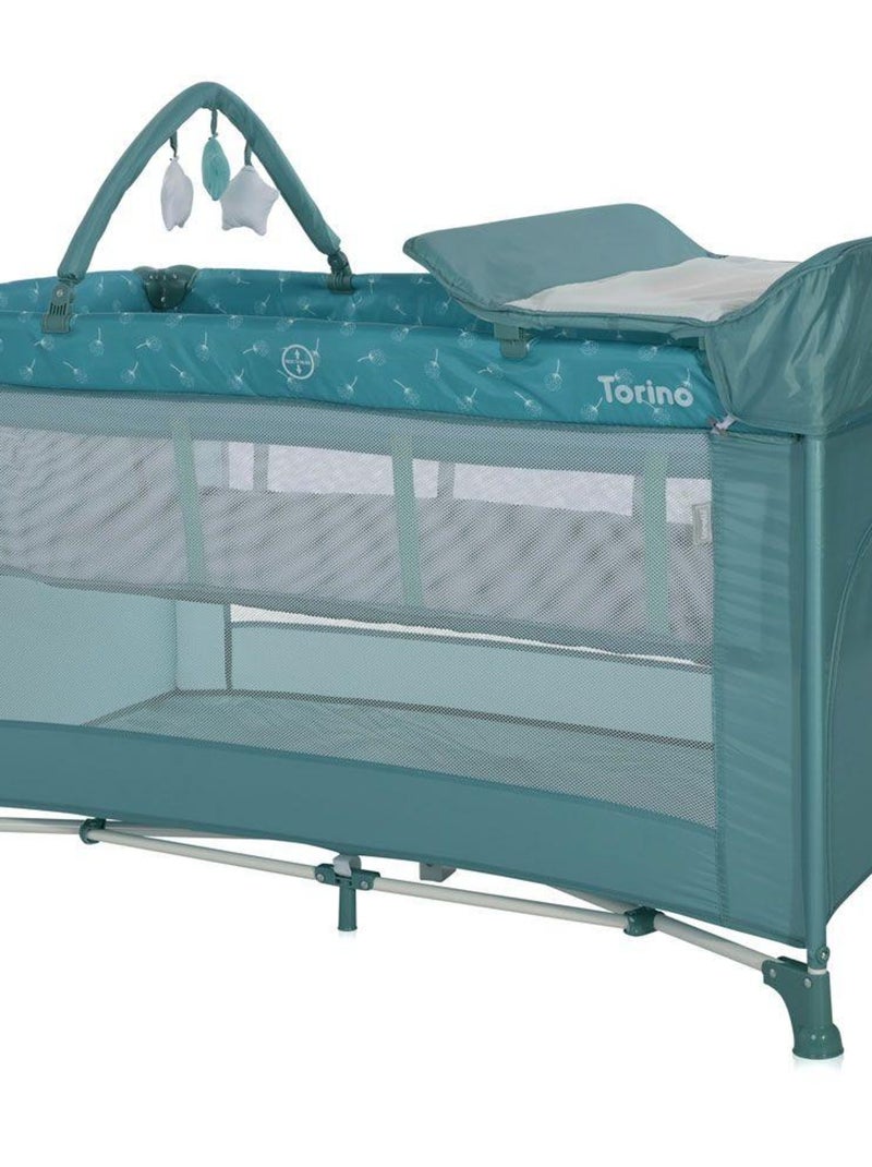 Lit parapluie bébé / Lit pliant / berceau à 2 niveaux Torino 2 PLUS  Lorelli - vert Vert - Kiabi