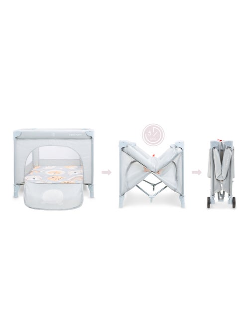 Lit Parapluie Facile à Plier, Matelas & Sac de Transport, Roues de transport Verrouillables - Kiabi