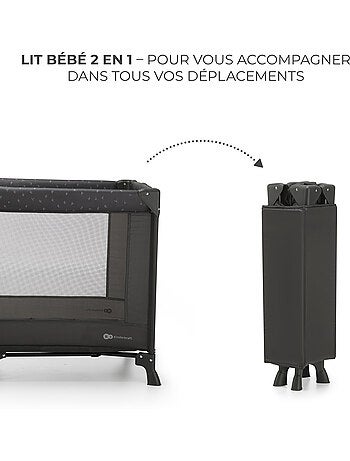 Lit parapluie Kinderkraft JOY LIGHT 2 EN 1 avec sac de transport, entrée zippée et maille