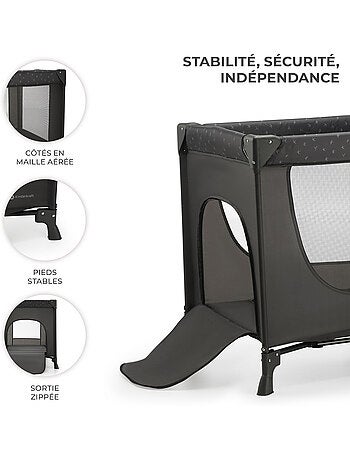 Lit parapluie Kinderkraft JOY LIGHT 2 EN 1 avec sac de transport, entrée zippée et maille