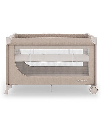 Lit parapluie Kinderkraft LEODY UP 2-en-1 pliage 1 geste roulettes frein 2 niveaux parc 36 mois