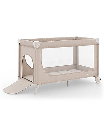 Lit parapluie Kinderkraft LEODY UP 2-en-1 pliage 1 geste roulettes frein 2 niveaux parc 36 mois