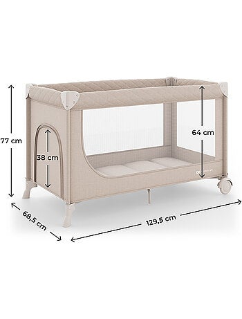 Lit parapluie Kinderkraft LEODY UP 2-en-1 pliage 1 geste roulettes frein 2 niveaux parc 36 mois