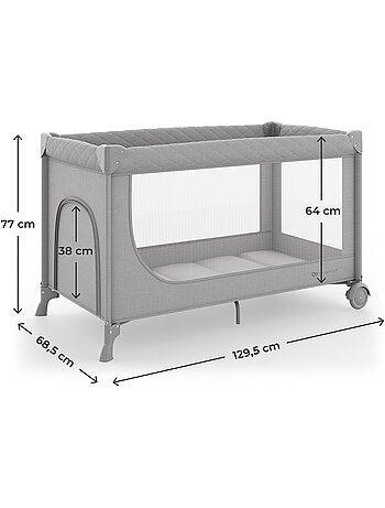 Lit parapluie Kinderkraft LEODY UP 2-en-1 pliage 1 geste roulettes frein 2 niveaux parc 36 mois