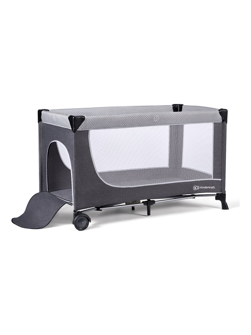 Lit parapluie multifonction avec table a langer Gris - Kiabi
