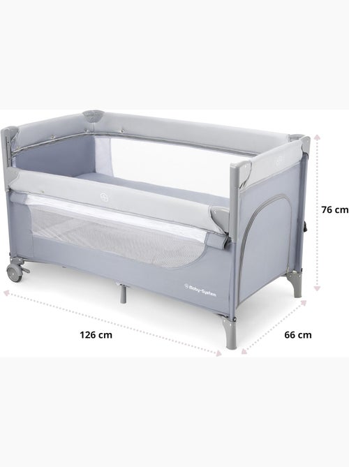 Lit Parapluie Parc Bébé - Table à Langer, Matelas, Parois Aérées, 4 Niveaux Réglables, Roues - Kiabi