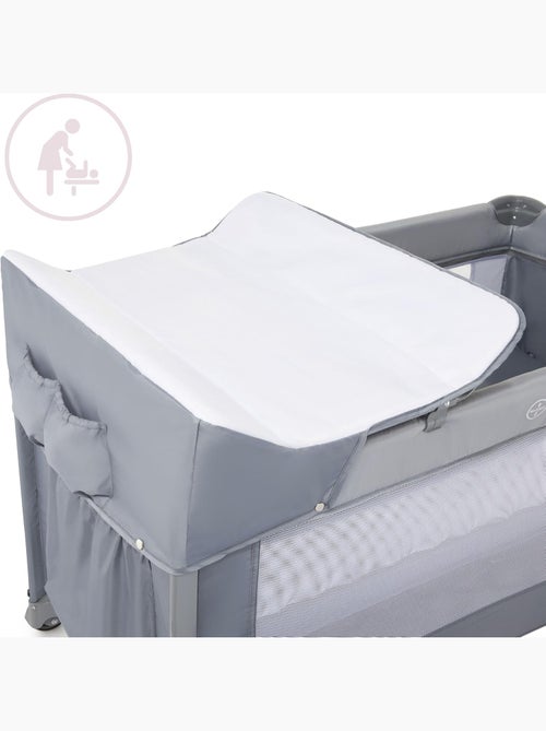 Lit Parapluie Parc Bébé - Table à Langer, Matelas, Parois Aérées, 4 Niveaux Réglables, Roues - Kiabi
