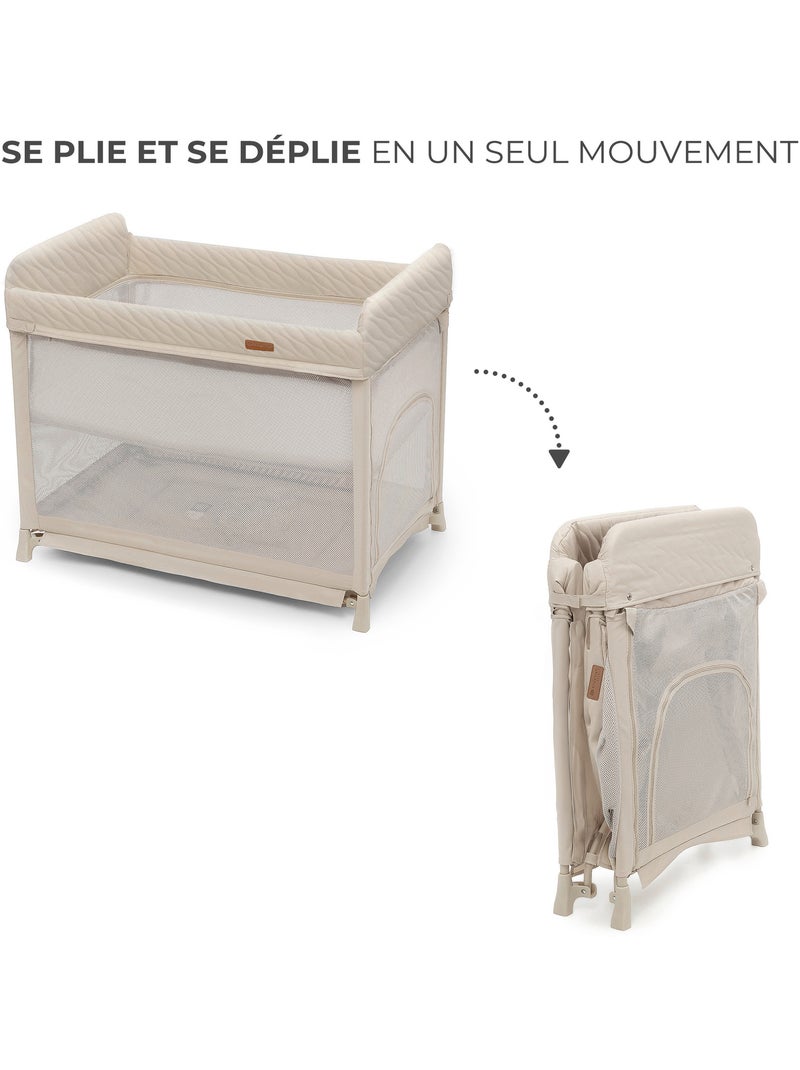 Lit parapluie pliable à deux niveaux Beige - Kiabi
