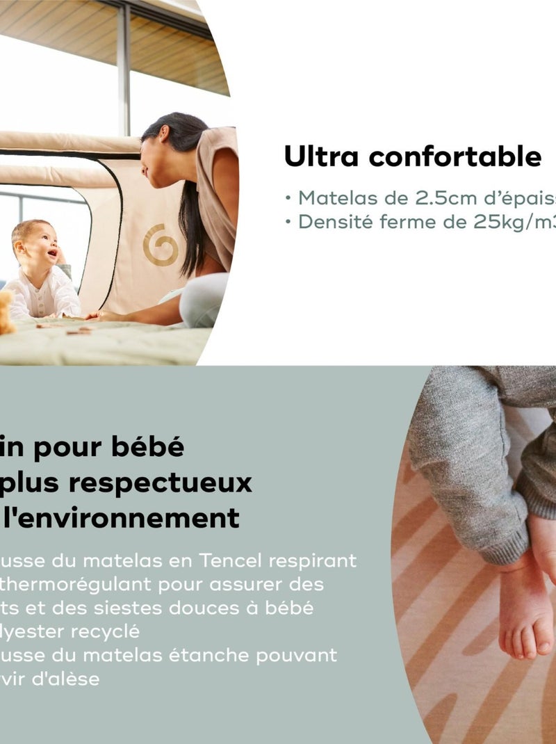 Lit parapluie ultra compact & léger Intérieur/Extérieur MOOV & SLEEP Sable Beige - Kiabi