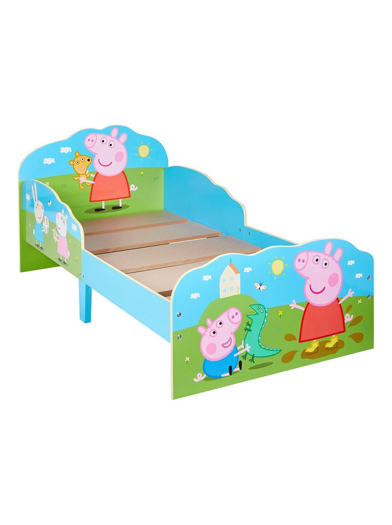 Lit  Peppa Pig Famille Playtime avec tiroirs de rangement 140x70 cm Rose - Kiabi
