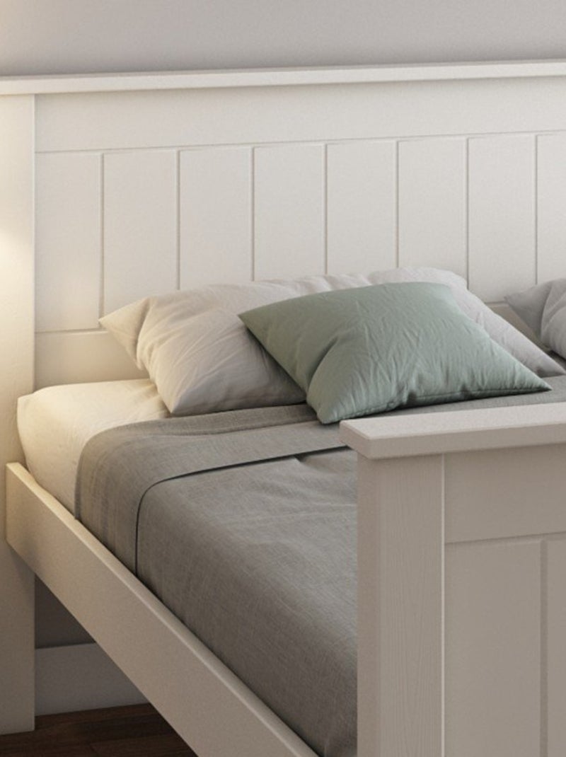 Lit pin massif  ARTHUR Blanc - Kiabi