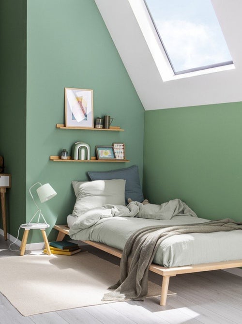 Lit plateforme avec futon en hêtre naturel  YUMI - Kiabi