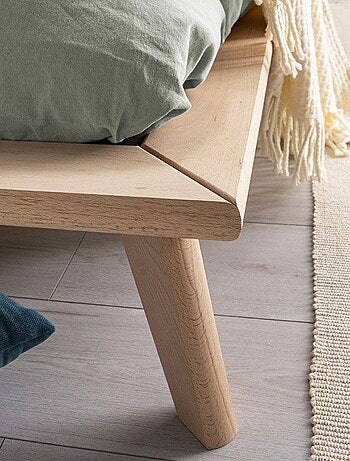 Lit plateforme en hêtre naturel YUMI