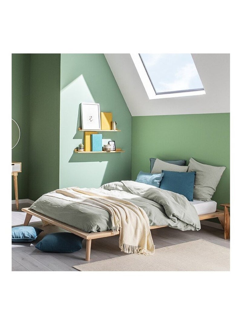 Lit plateforme en hêtre naturel  YUMI Bois naturel - Kiabi