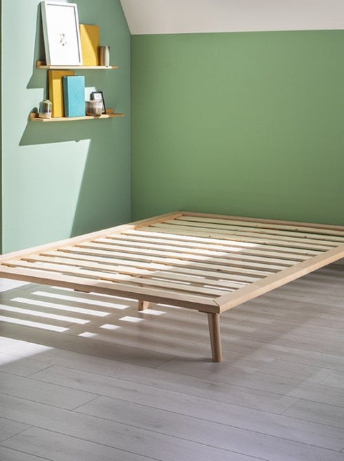 Lit plateforme en hêtre naturel YUMI - Kiabi Lit plateforme en hêtre naturel YUMI - Kiabi