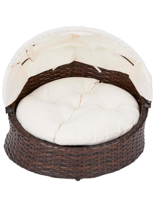 Lit pour animaux de compagnie pour chats et chiens, auvent en osier - Kiabi Lit pour animaux de compagnie pour chats et chiens, auvent en osier - Kiabi