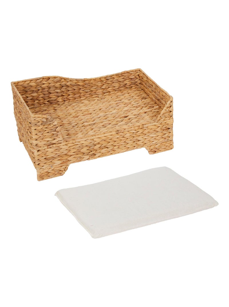 Lit pour animaux de compagnie pour chats et chiens en osier Beige - Kiabi