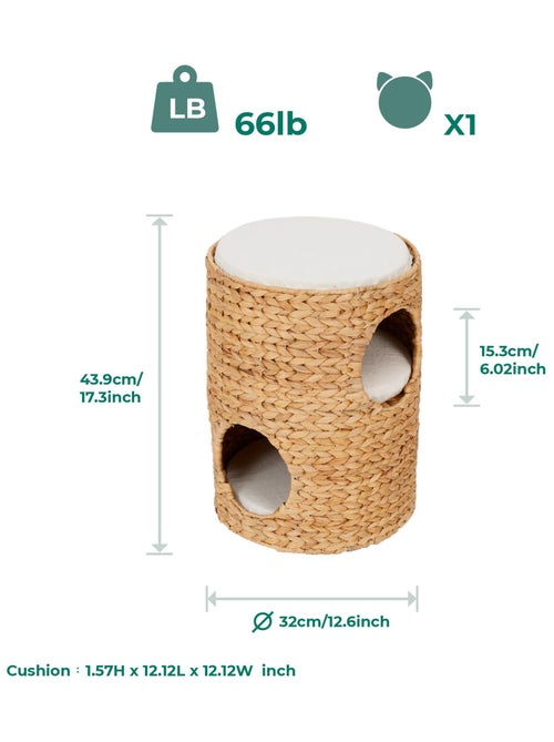 Lit pour animaux de compagnie pour chats et chiens en osier - Kiabi