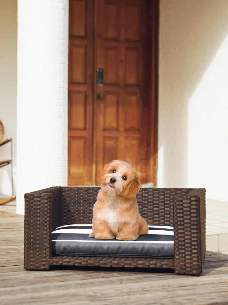 Lit pour animaux de compagnie pour chats et chiens Osier Marron foncé - Kiabi
