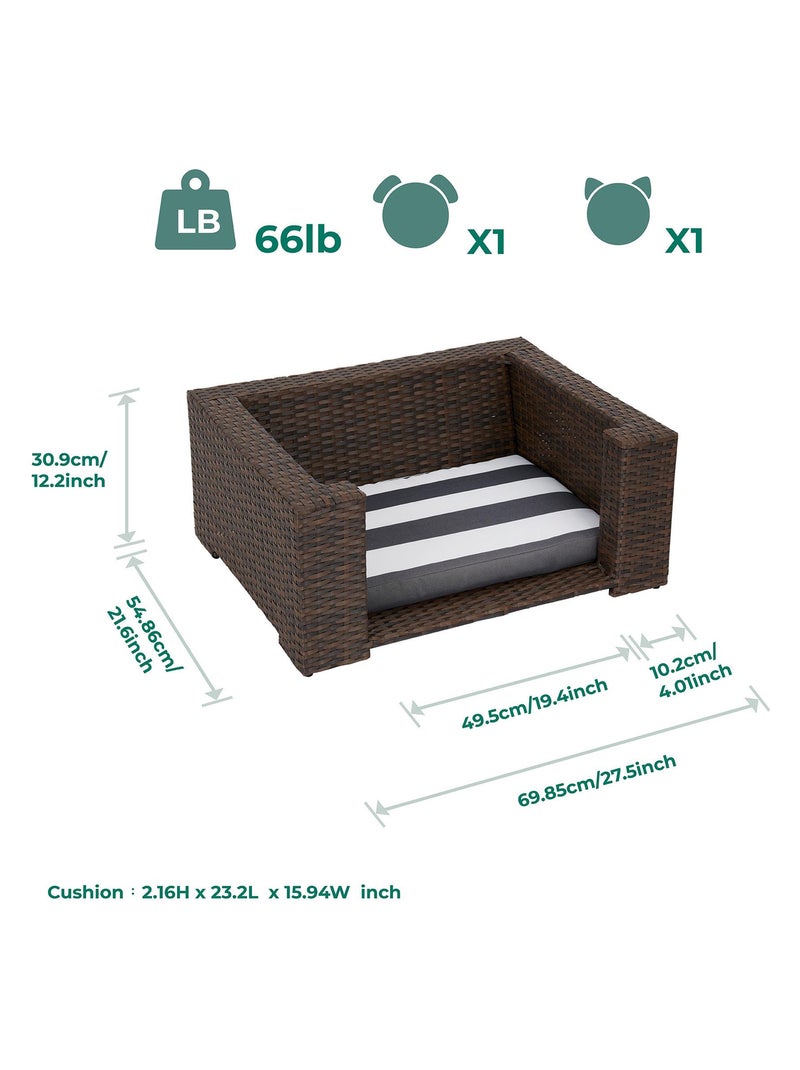 Lit pour animaux de compagnie pour chats et chiens Osier Marron foncé - Kiabi