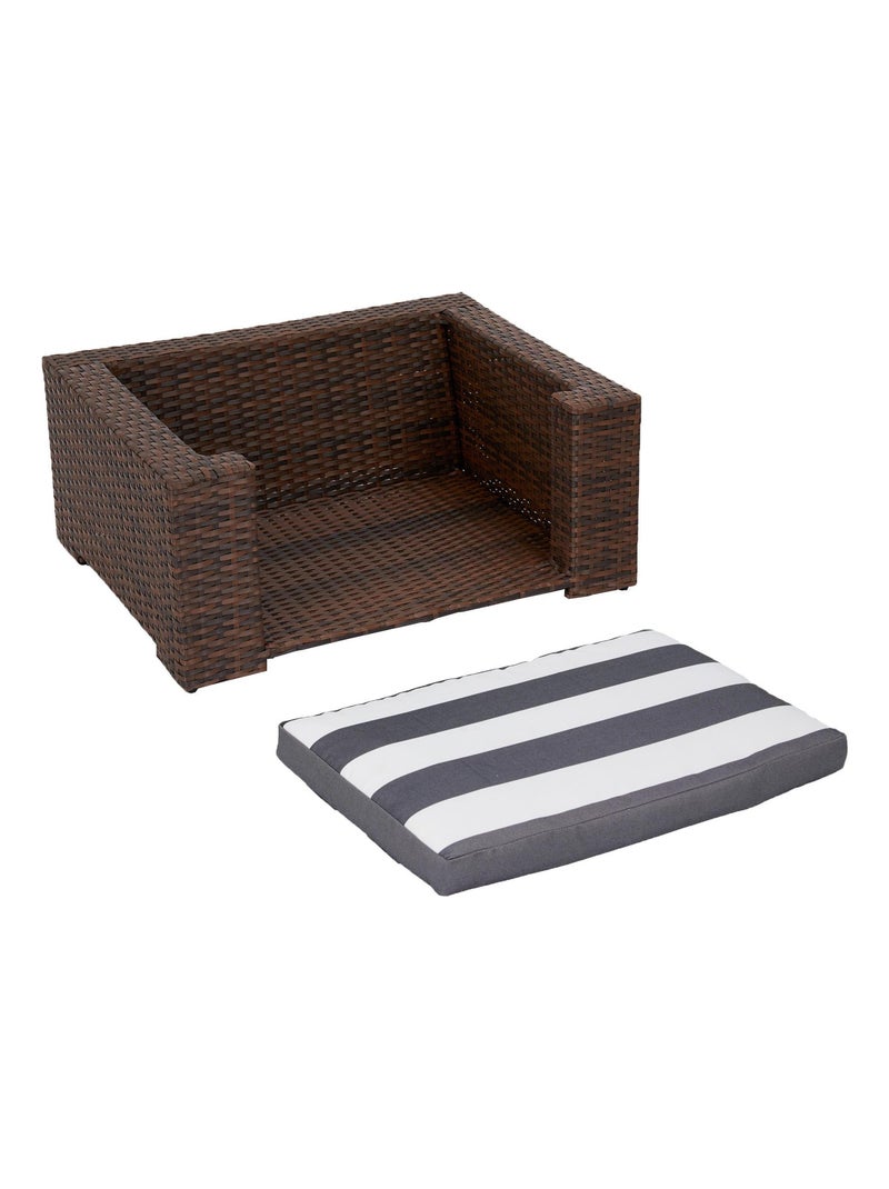 Lit pour animaux de compagnie pour chats et chiens Osier Marron foncé - Kiabi