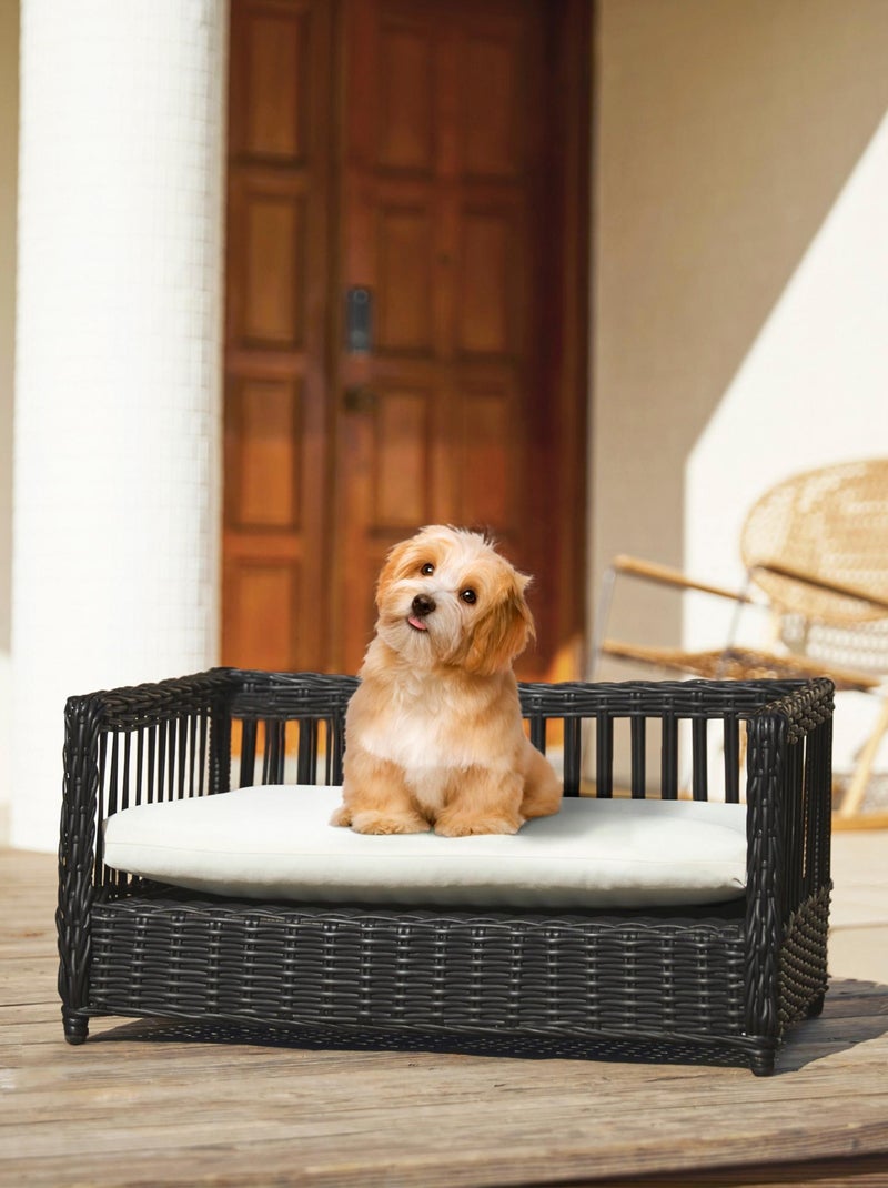 Lit pour animaux de compagnie pour chats et chiens Rotin Marron foncé - Kiabi