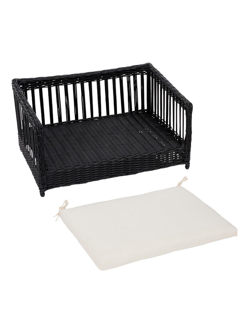 Lit pour animaux de compagnie pour chats et chiens Rotin Marron foncé - Kiabi