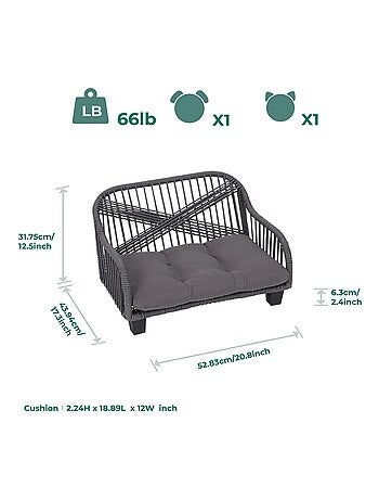 Lit pour animaux pour chat et chien chaise longue