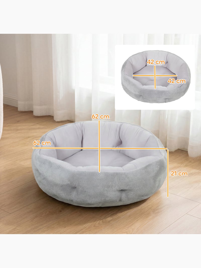 Lit pour chat réversible rebord de soutien tissu gris clair Gris - Kiabi