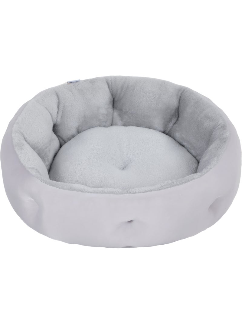 Lit pour chat réversible rebord de soutien tissu gris clair Gris - Kiabi