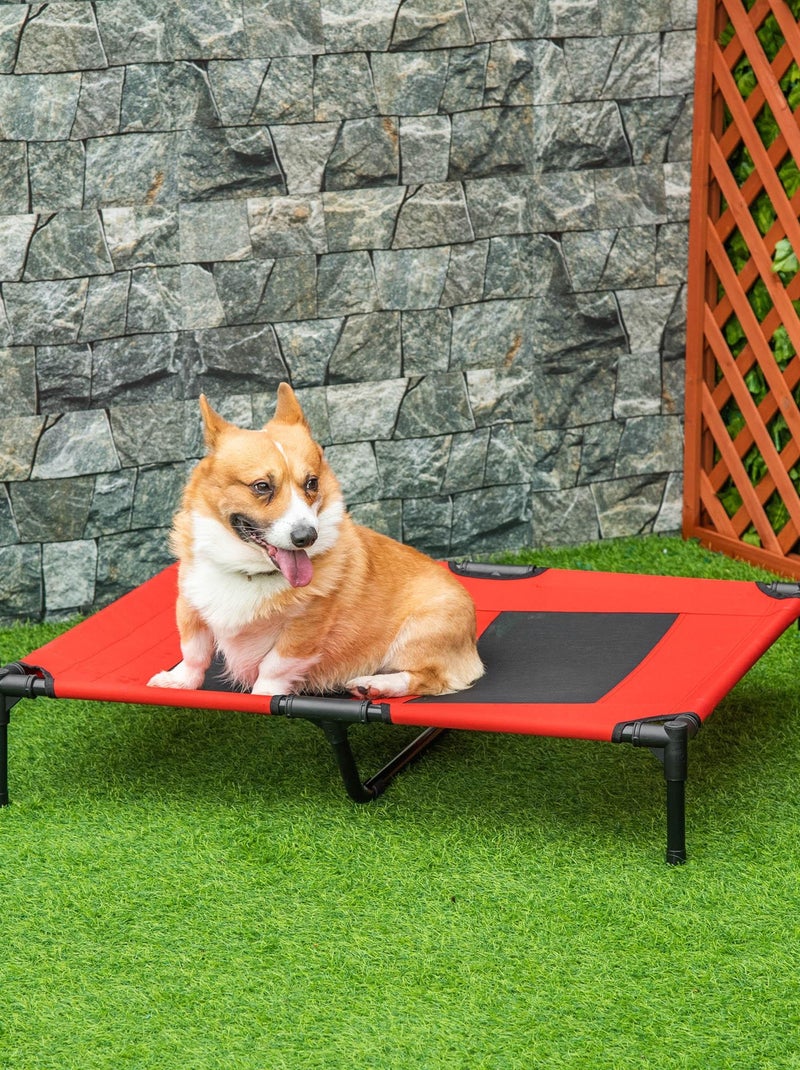 Lit pour chien chat 92L x 76l x 18H cm rouge noir Rouge - Kiabi
