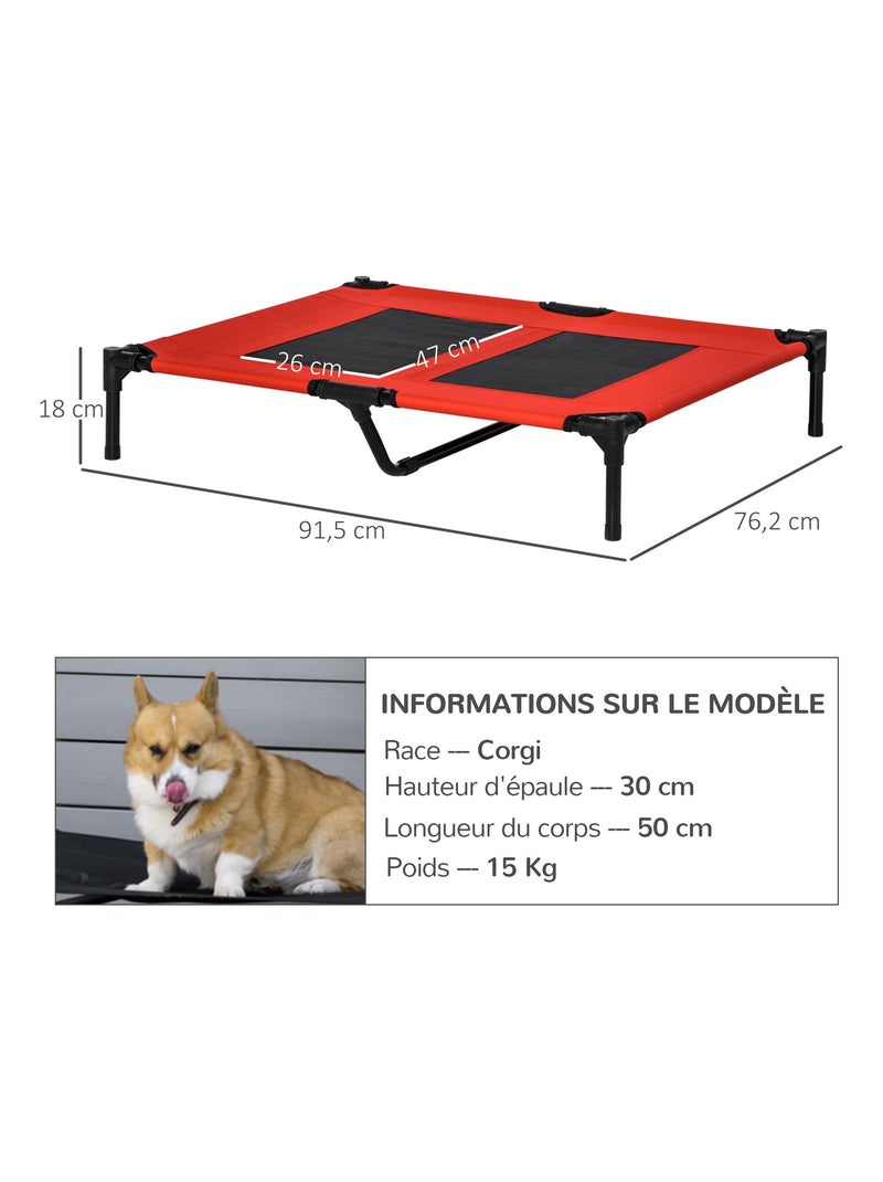 Lit pour chien chat 92L x 76l x 18H cm rouge noir Rouge - Kiabi