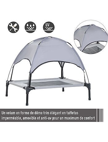Lit pour chien chat sur pieds + parasol + sac de transport