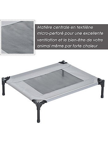 Lit pour chien chat sur pieds + parasol + sac de transport