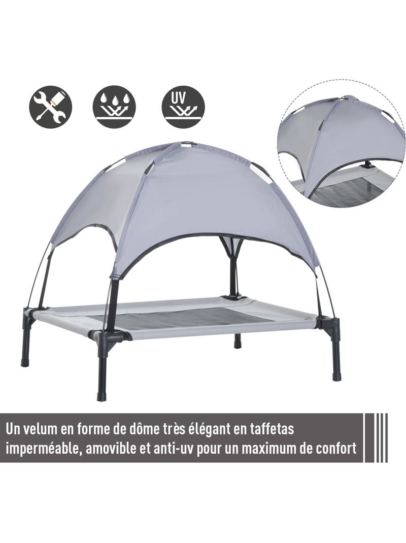 Lit pour chien chat sur pieds + parasol + sac de transport Gris - Kiabi
