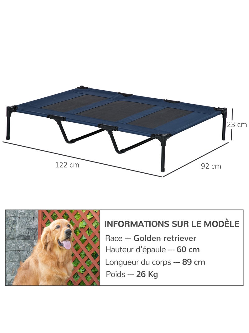 Lit pour chien chat XXL dim. 122L x 92l x 23H cm Bleu Bleu - Kiabi