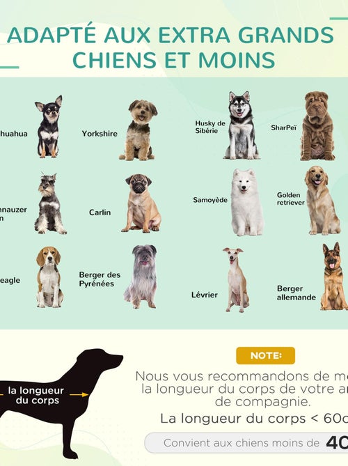 Lit pour chien chat XXL sur pied métal textilène noir - Kiabi