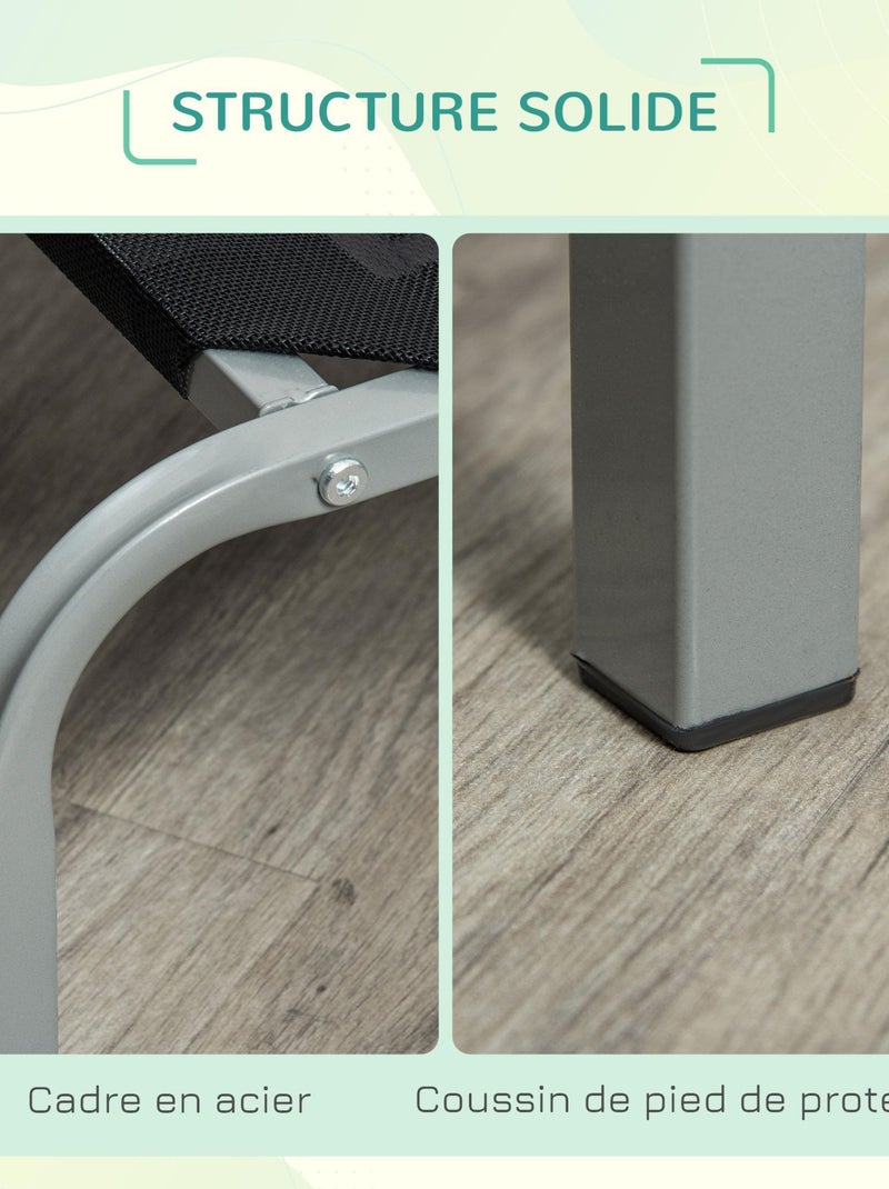 Lit pour chien chat XXL sur pied métal textilène noir Noir - Kiabi