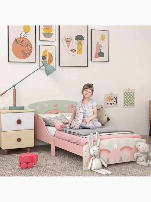 Lit pour enfant 3-6 ans design mountain adventure - sommier à lattes inclus - Kiabi Lit pour enfant 3-6 ans design mountain adventure - sommier à lattes inclus - Kiabi