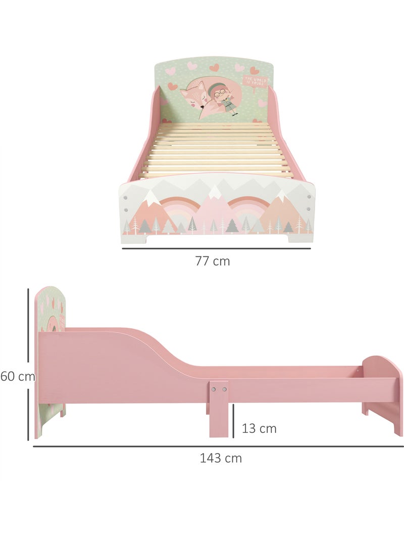 Lit pour enfant 3-6 ans design mountain adventure - sommier à lattes inclus Rose - Kiabi