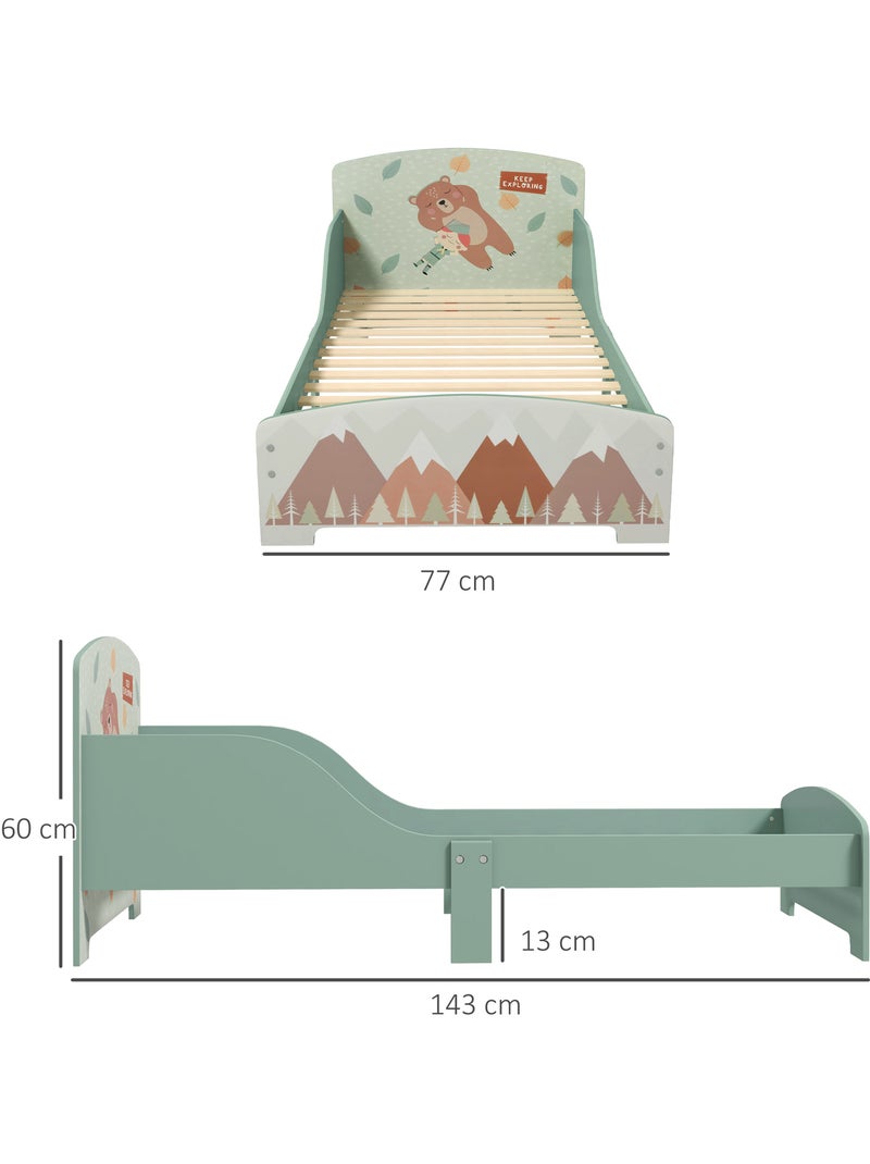 Lit pour enfant 3-6 ans design mountain adventure - sommier à lattes inclus Vert - Kiabi
