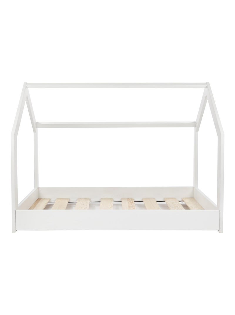 Lit pour enfant Cabane 2-en-1 en Bois Naturel (190x90cm) Blanc - Kiabi
