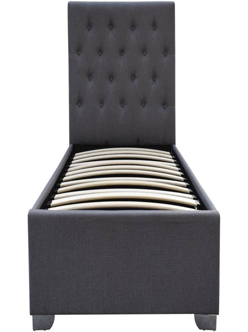 Lit simple avec coffre "Tino" - 90 × 190 cm - Gris - Kiabi