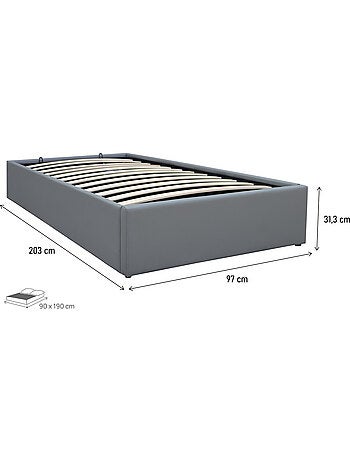Lit simple en PVC avec coffre