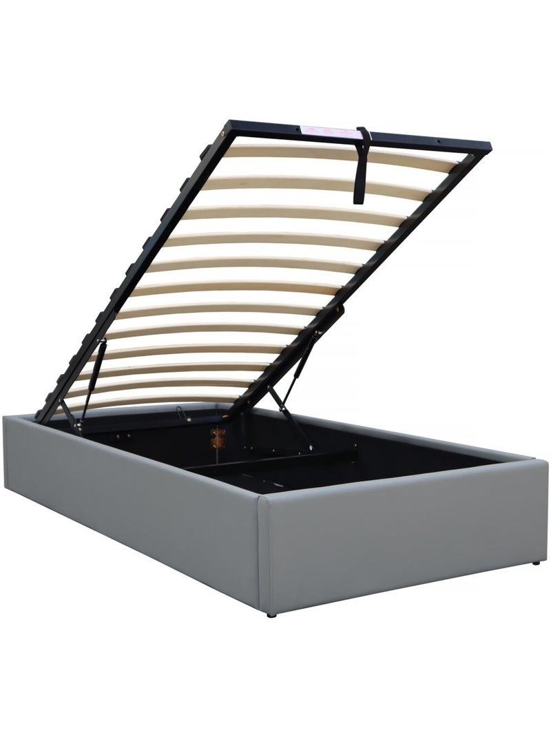 Lit simple en pvc avec coffre Gris - Kiabi
