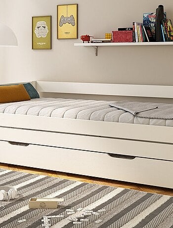 Lit sofa avec lits gigognes pin massif NINON